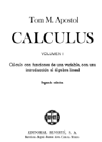 calculo volumen 1 de Tom Apostol