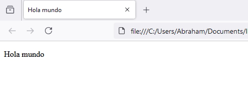 Hola mundo.html, vista en mozilla firefox